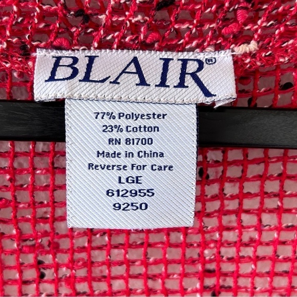 BLAIR Women’s Net Crochet Top Large Red See Through Boho Cover Up Beach Vacation - Picture 5 of 13